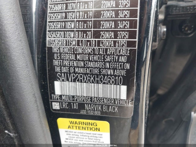 SALVP2RX6KH346810 Land Rover Range Rover Evoque Se/se Premium