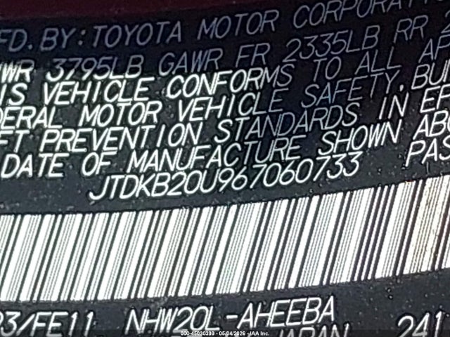 45030399 :رقم المزاد ، JTDKB20U967060733 vin ، 2006 Toyota Prius مزاد بيع