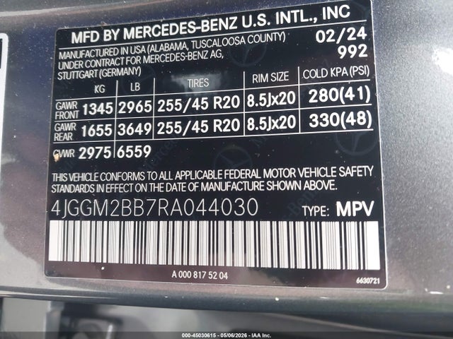 4JGGM2BB7RA044030 Mercedes-Benz Eqe 350+ Suv