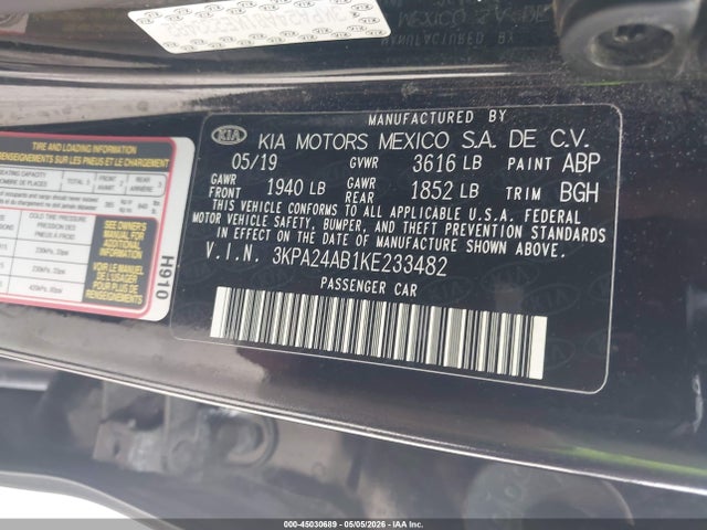 3KPA24AB1KE233482 KIA RIO S