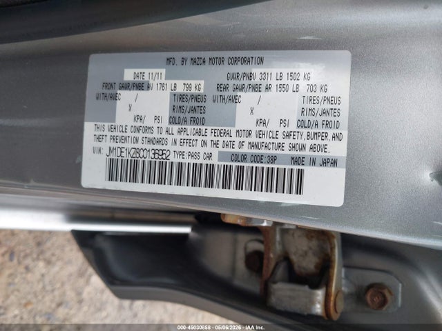 45030858 :رقم المزاد ، JM1DE1KZ8C0136952 vin ، 2012 Mazda Mazda2 Sport مزاد بيع
