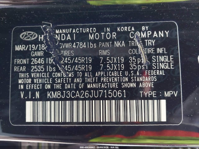 Hyundai Tucson Value 2018 KM8J3CA26JU715061 Image 9