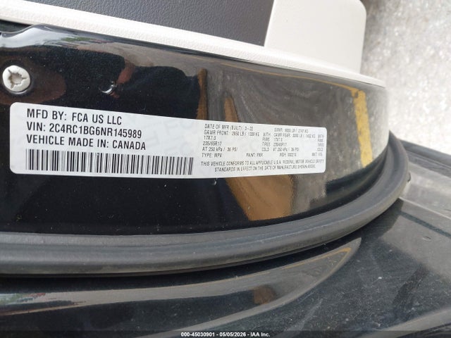 Aukcja sprzedaży 2022 Chrysler Pacifica Touring L, vin: 2C4RC1BG6NR145989, numer aukcji: 45030901