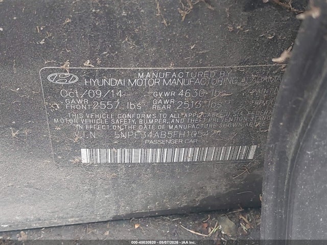 45030920 :رقم المزاد ، 5NPE34AB5FH105424 vin ، 2015 Hyundai Sonata Sport 2.0t مزاد بيع