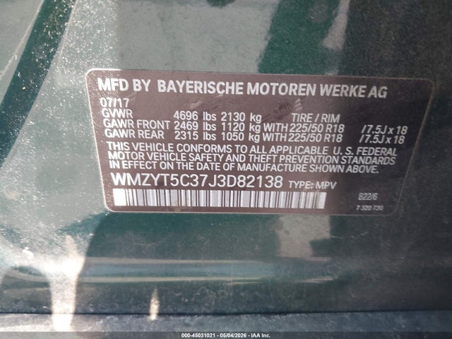 Продажа на аукционе авто 2018 Mini Countryman Cooper S, vin: WMZYT5C37J3D82138, номер лота: 45031021