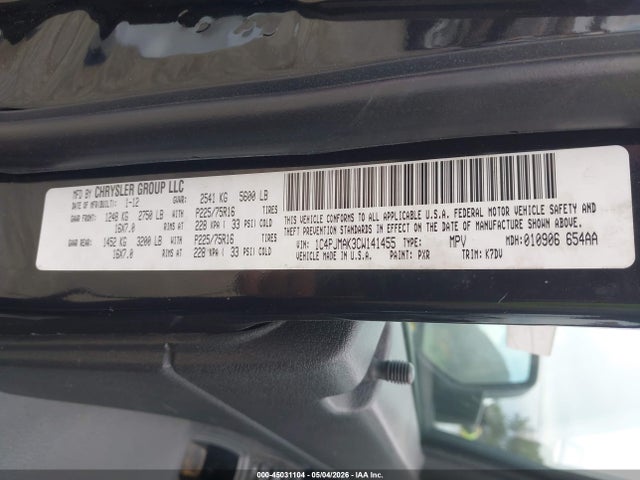Продаж на аукціоні авто 2012 Jeep Liberty Sport, vin: 1C4PJMAK3CW141455, номер лоту: 45031104