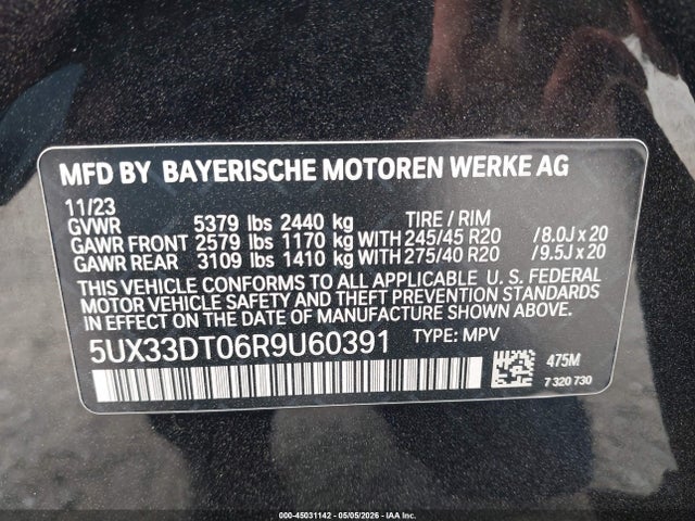 Aukcja sprzedaży 2024 Bmw X4 Xdrive30i, vin: 5UX33DT06R9U60391, numer aukcji: 45031142