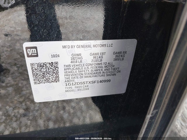 1G1ZD5STXSF140999 Chevrolet Malibu Fwd 1lt