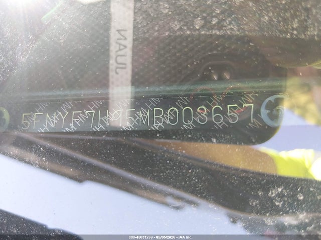 45031289 :رقم المزاد ، 5FNYF7H95MB003657 vin ، 2021 Honda Passport 2wd Touring مزاد بيع
