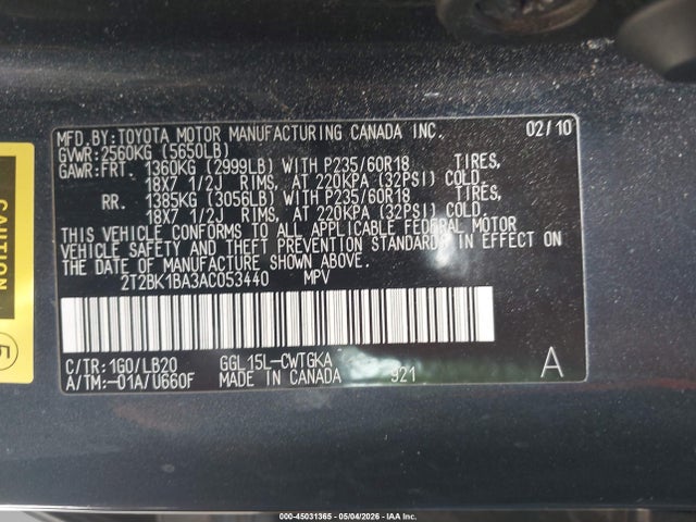 Продаж на аукціоні авто 2010 Lexus Rx 350, vin: 2T2BK1BA3AC053440, номер лоту: 45031365
