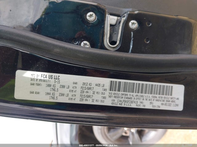 45031377 :رقم المزاد ، 1C4NJPBA3FD387419 vin ، 2015 Jeep Patriot Altitude Edition مزاد بيع