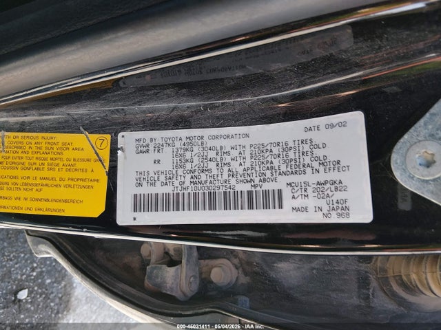 Продажа на аукционе авто 2003 Lexus Rx 300, vin: JTJHF10U030297542, номер лота: 45031411
