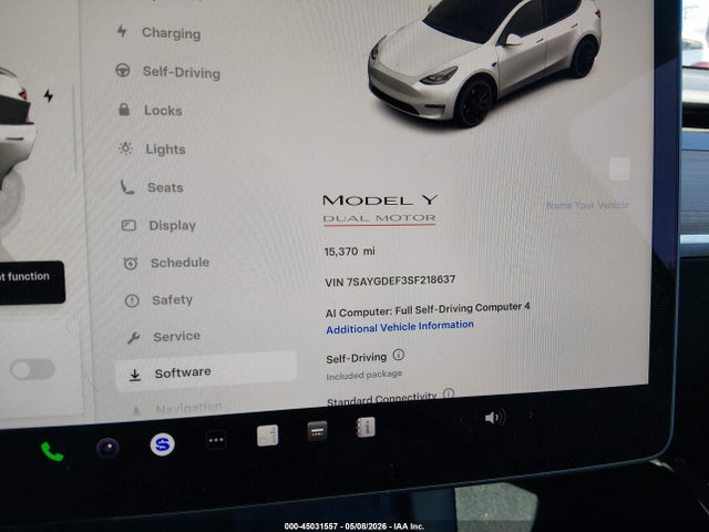 Продаж на аукціоні авто 2025 Tesla Model Y Performance Dual Motor All-wheel Drive, vin: 7SAYGDEF3SF218637, номер лоту: 45031557