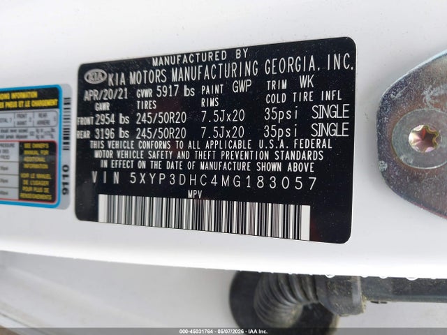 5XYP3DHC4MG183057 KIA Telluride Ex