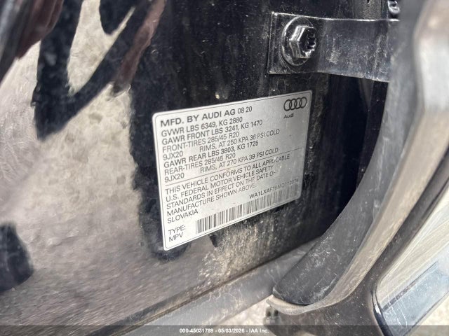 45031789 :رقم المزاد ، WA1LXAF76MD012374 vin ، 2021 Audi Q7 Premium Plus 55 Tfsi Quattro Tiptronic مزاد بيع