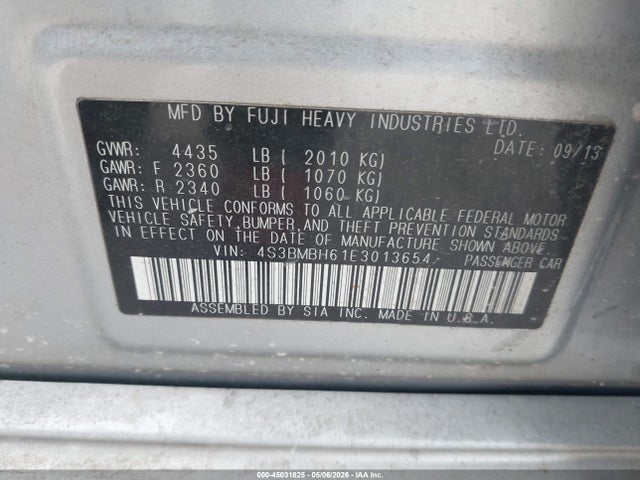 4S3BMBH61E3013654 Subaru Legacy 2.5 I Sport