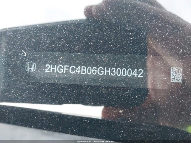Aukcja sprzedaży 2016 Honda Civic Lx-p, vin: 2HGFC4B06GH300042, numer aukcji: 45031840