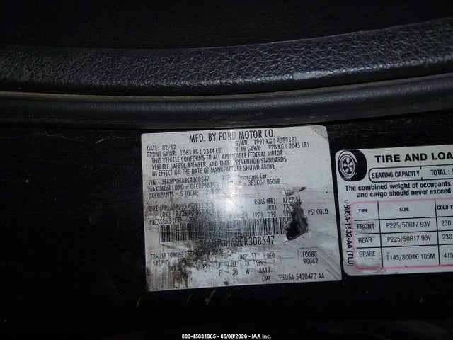 2012 Ford Fusion Se მანქანა იყიდება აუქციონზე, vin: 3FAHP0HA9CR308547, აუქციონის ნომერი: 45031905