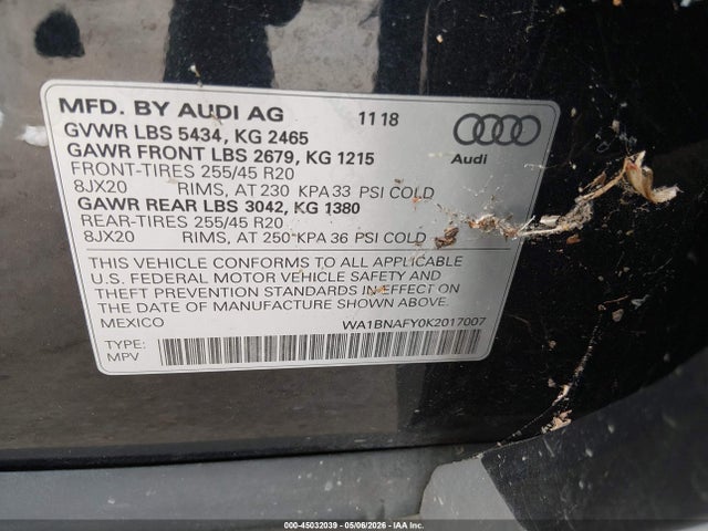 Audi Q5 45 Premium 2019 WA1BNAFY0K2017007 Image 9