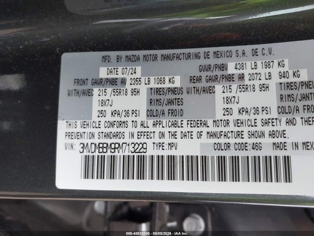 Aukcja sprzedaży 2024 Mazda Cx-30 2.5 S Select Sport, vin: 3MVDMBBM9RM713229, numer aukcji: 45032100