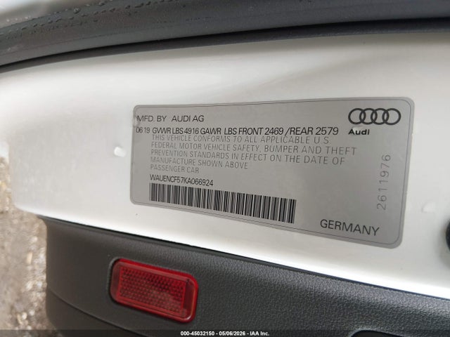 Продажа на аукционе авто 2019 Audi A5 45 Premium, vin: WAUENCF57KA066924, номер лота: 45032150