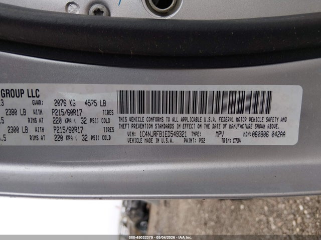 1C4NJRFB1ED549321 Jeep Patriot Latitude