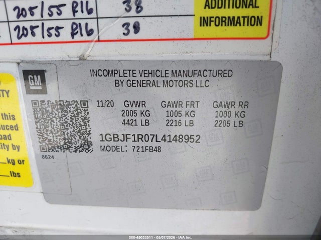 1GBJF1R07L4148952 Chevrolet Bolt Ev Fwd Lt