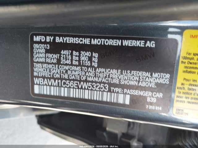 Продаж на аукціоні авто 2014 Bmw X1 Sdrive28i, vin: WBAVM1C56EVW53253, номер лоту: 45032536