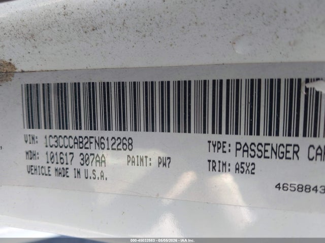 Aukcja sprzedaży 2015 Chrysler 200 Limited, vin: 1C3CCCAB2FN612268, numer aukcji: 45032583