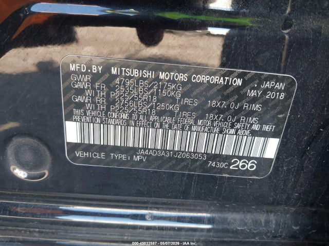 JA4AD3A31JZ063053 Mitsubishi Outlander Le/se/sel