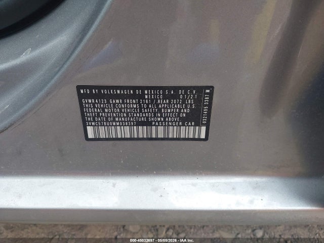 Volkswagen Jetta 2021 3VWC57BU0MM038397 Image 9