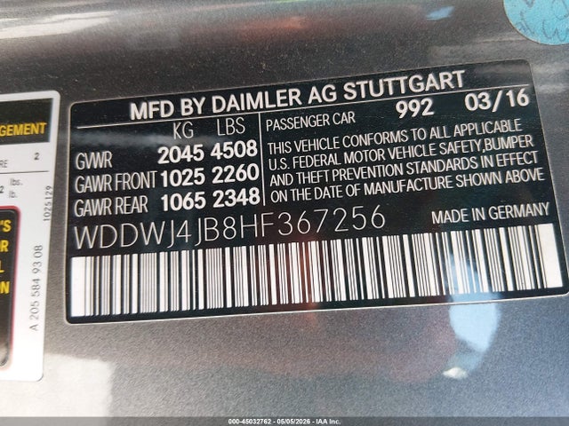 Продажа на аукционе авто 2017 Mercedes-benz C 300, vin: WDDWJ4JB8HF367256, номер лота: 45032762
