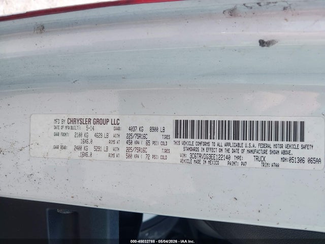 Продаж на аукціоні авто 2014 Ram Promaster 2500 High Roof, vin: 3C6TRVDG3EE122140, номер лоту: 45032788