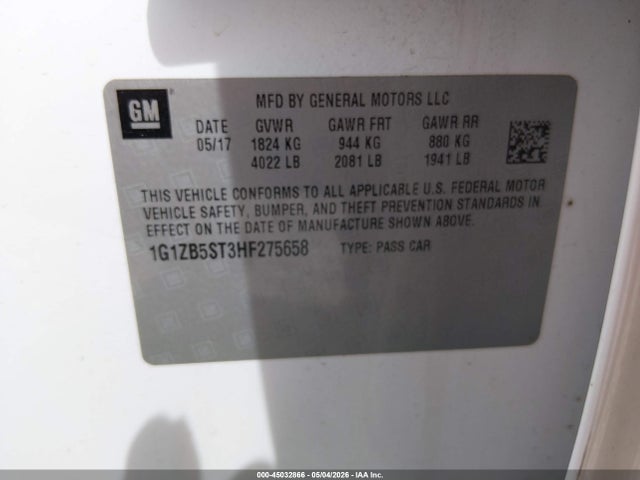 1G1ZB5ST3HF275658 Chevrolet MALIBU LS