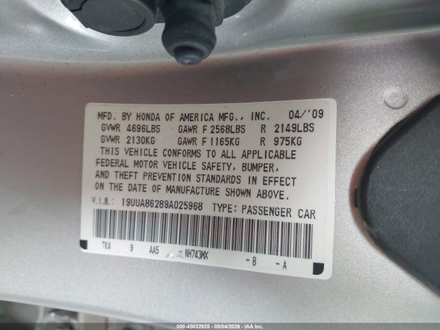 Aukcja sprzedaży 2009 Acura Tl 3.5, vin: 19UUA86289A025968, numer aukcji: 45032925