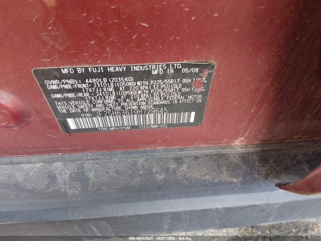 Продаж на аукціоні авто 2009 Subaru Forester 2.5x, vin: JF2SH63619H729645, номер лоту: 45032942