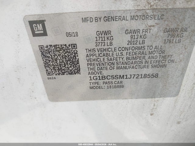 1G1BC5SM1J7218558 Chevrolet Cruze Ls Auto