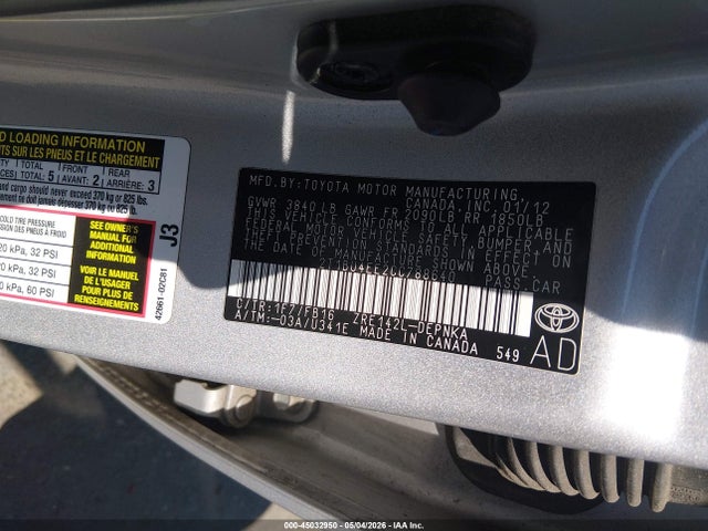 Продаж на аукціоні авто 2012 Toyota Corolla Le, vin: 2T1BU4EE2CC788640, номер лоту: 45032950