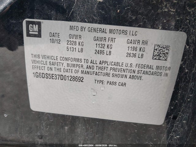 2013 Cadillac Cts Premium მანქანა იყიდება აუქციონზე, vin: 1G6DS5E37D0128692, აუქციონის ნომერი: 45032954