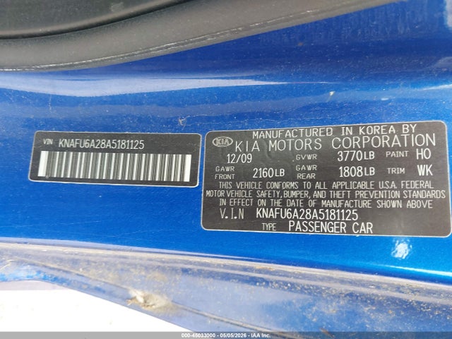 2010 Kia Forte Koup Ex მანქანა იყიდება აუქციონზე, vin: KNAFU6A28A5181125, აუქციონის ნომერი: 45033000