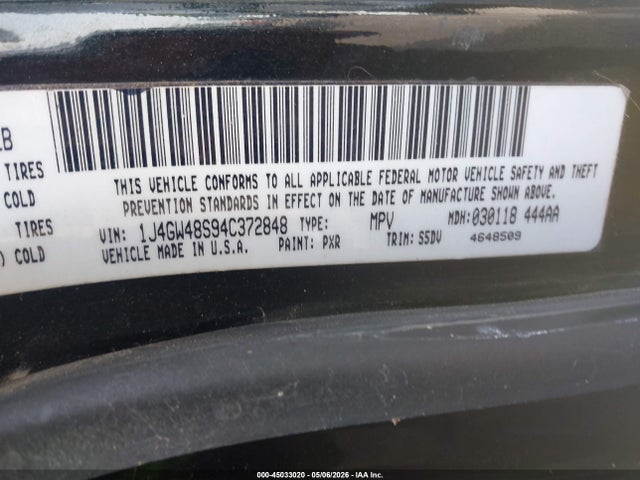 Продажа на аукционе авто 2004 Jeep Grand Cherokee Laredo, vin: 1J4GW48S94C372848, номер лота: 45033020