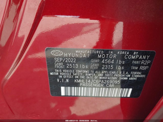 Aukcja sprzedaży 2023 Hyundai Sonata N Line, vin: KMHL14JC6PA269095, numer aukcji: 45033119
