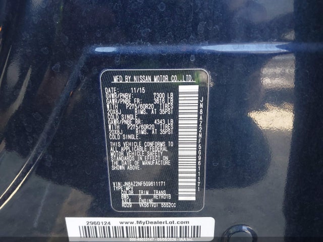Продажа на аукционе авто 2016 Infiniti Qx80, vin: JN8AZ2NF5G9611171, номер лота: 45033147