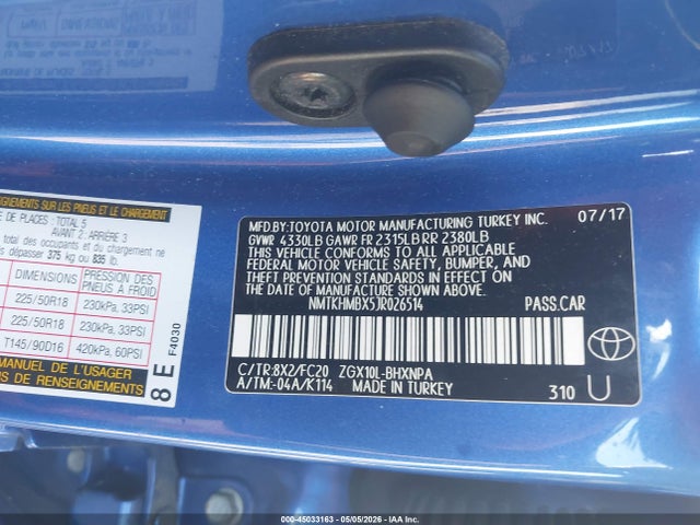NMTKHMBX5JR026514 Toyota C-hr Xle Premium
