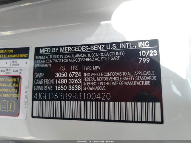4JGFD6BB9RB100420 Mercedes-Benz Amg Gle 53 Coupe 4matic+