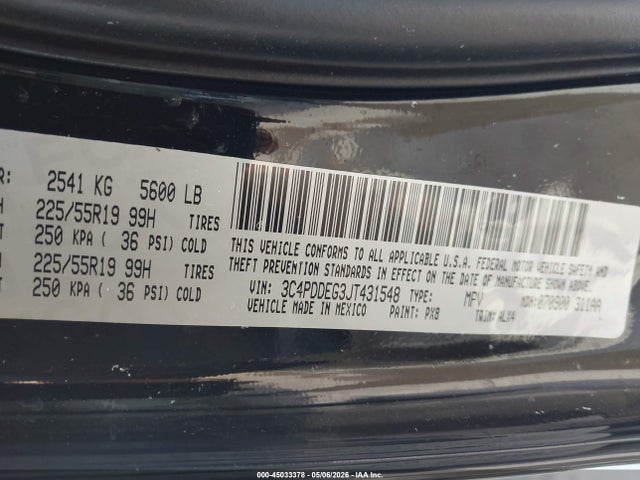 3C4PDDEG3JT431548 Dodge Journey Gt Awd