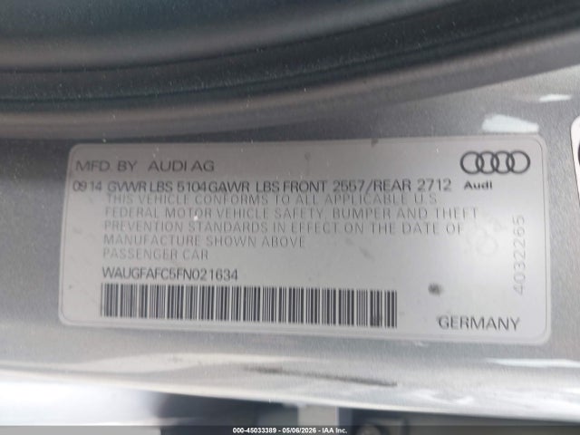 Продаж на аукціоні авто 2015 Audi A6 2.0t Premium, vin: WAUGFAFC5FN021634, номер лоту: 45033389
