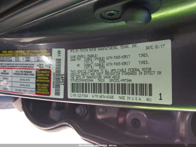 Продаж на аукціоні авто 2017 Toyota Tacoma Trd Sport, vin: 5TFAZ5CN3HX032846, номер лоту: 45033400