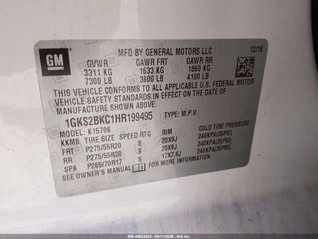 Продаж на аукціоні авто 2015 Gmc Yukon Denali, vin: 1GKS2CKJ1FR601632, номер лоту: 45033424