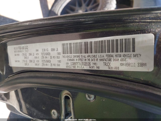 45033429 :رقم المزاد ، 1C6RR7FTXJS122126 vin ، 2018 Ram 1500 Express  4x4 6'4 Box مزاد بيع